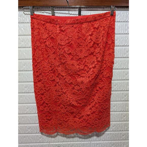 ELOQUII Studio Orange Lace Pencil Skirt New With Tags - Size 18 - Picture 1 of 9